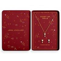 Joma Jewellery With Love Set Heart Of Gold Necklace & Earrings