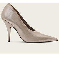 Allsaints Womens Metallic Pointed Toe Stiletto Court Shoes - Silver