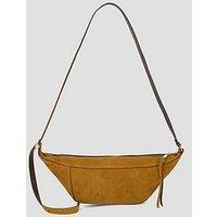 Allsaints Womens Panelled Suede Adjustable Strap Crossbody Bag - Brown
