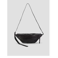 Allsaints Womens Whipstitch Zip Crossbody Bag - Black
