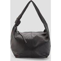 Allsaints Womens Knotted Strap Zip-Top Large Shoulder Bag - Black