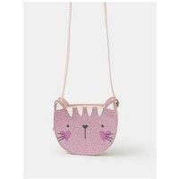 Accessorize Girls Glitter Cat Cross Body Bag - Pink