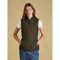 Joules Women'S Minx Diamond Quilted Gilet - Rosemary Green