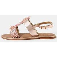 Accessorize Girls Beaded Metallic Sandals - Pink