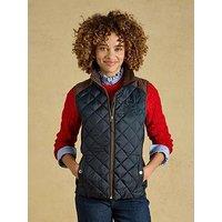 Joules Braemar Luxe Showerproof Diamond Quilted Gilet - Navy Blue