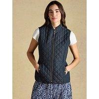 Joules Minx Showerproof Diamond Quilted Gilet - Navy Blue