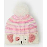 Accessorize Girls Ombre Stripe Dog Pom Pom Beanie