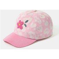 Accessorize Girls Flower Badge Cap - Pink