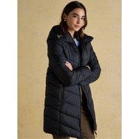 Joules Womens Moorsdale Showerproof Padded Mid Length Coat - Navy