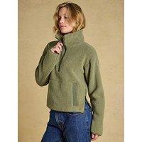 Joules Women'S Borg Half Zip Funnel Neck Fleece - Green