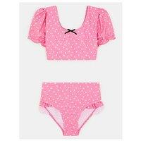 Accessorize Girls Polka Dot Bikini - Pink
