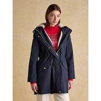 Joules Women'S Waterproof Hooded Raincoat With Taped Seams - Navy