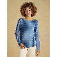 Joules Women'S Harbour Boat Neck Breton Top - Blue/White