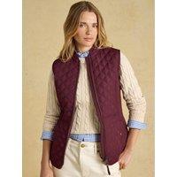Joules Womens Minx Quilted Zip-Through High Neck Gilet - Red