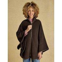 Joules Womens Heritage Zip Through High Collar Cape - Brown