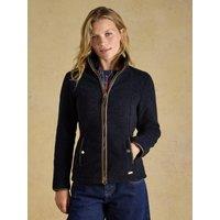 Joules Womens Heritage Borg High Collar Zip Jacket - Navy