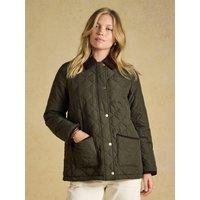 Joules Womens Highgrove Quilted Cord Collar Jacket - Green