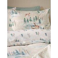 Catherine Lansfield Brushed 100% Cotton Christmas Deer Duvet Cover Set