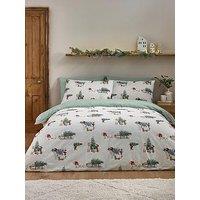 Catherine Lansfield Brushed 100% Cotton Christmas Dogs Duvet Cover Set
