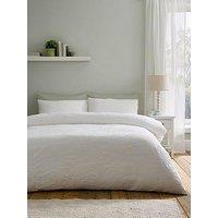 Catherine Lansfield Jacquard Leaves Duvet Cover Set