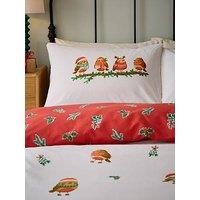 Catherine Lansfield Christmas Robins Duvet Cover Set