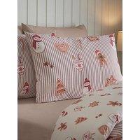 Catherine Lansfield Christmas Gingerbread Stripe Duvet Cover Set