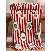Catherine Lansfield Christmas Vintage Stripe Soft Fleece Throw