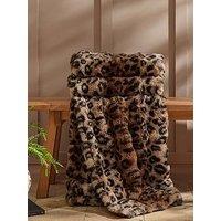 Catherine Lansfield Soft And Cosy Faux Fur Animal Print Throw