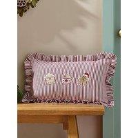 Catherine Lansfield Christmas Gingerbread Stripe Frill Filled Cushion