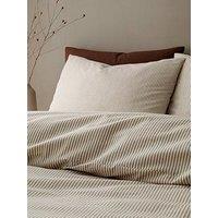 Pineapple Elephant Cotton Rich Narrow Woven Stripe Duvet Cover Set