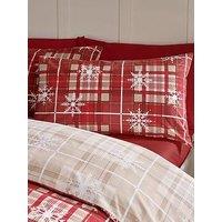 Catherine Lansfield Christmas Scandi Check Duvet Cover Set