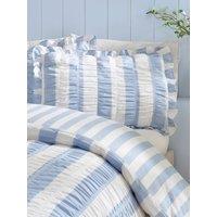 Catherine Lansfield Seersucker Frill Stripe Duvet Cover Set