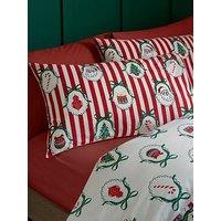Catherine Lansfield Christmas Vintage Stripe Duvet Cover Set
