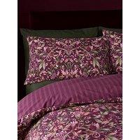 Catherine Lansfield Richmond Floral Duvet Cover Set Plum