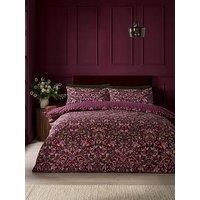 Catherine Lansfield Richmond Floral Duvet Cover Set Plum