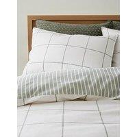 Bianca Brushed 100% Cotton Regal Check Duvet Cover Set