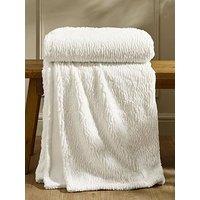 Catherine Lansfield Textured Wave Soft And Cosy Faux Fur Sherpa Throw