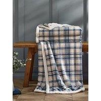 Catherine Lansfield Soft And Cosy Ribbed Check Sherpa Throw