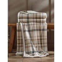 Catherine Lansfield Soft And Cosy Ribbed Check Sherpa Throw