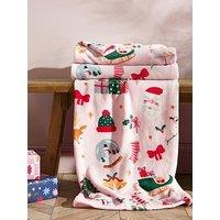 Catherine Lansfield Christmas Happy Holidays Soft Fleece Throw