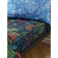 Catherine Lansfield Power Up Gamer Fitted Sheet Black