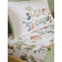 Catherine Lansfield Brushed 100% Cotton Sleepy Saurus Dino Fitted Sheet