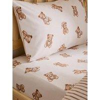 Catherine Lansfield Brushed 100% Cotton Teddy Bear Fitted Sheet