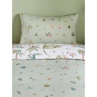 Catherine Lansfield Brushed 100% Cotton Sleepy Saurus Dino Duvet Cover Set