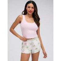 Boux Avenue Boux Avenue Rib Vest & Matcha Short Pj Set - Pink Mix