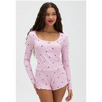 Boux Avenue Boux Avenue Heart Rib Short Pj Set - Pink Mix