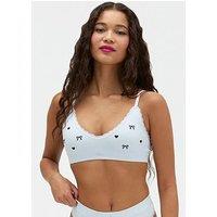 Boux Avenue Bow Embroidered Seamless Bralette - Blue Mix