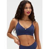 Boux Avenue Pointelle Seamless Bralette - Navy
