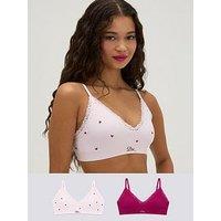 Boux Avenue 2 Pack Lace Plunge Seamless Bralettes - Berry Mix