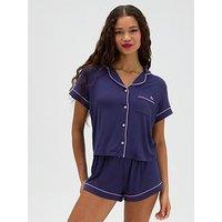 Boux Avenue Short Sleeve Pyjama Set - Dark Blue